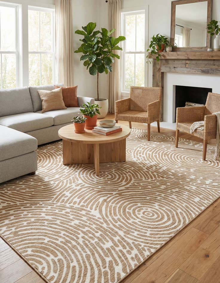 Detail image of  9' x 12'  Washable Modern Indoor / Outdoor Rug