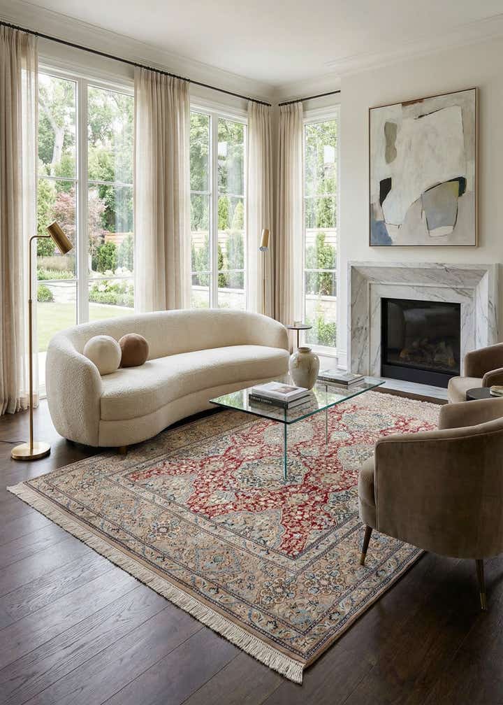 5' 3 x 8' 1 Hand Knotted Nain Persian Rug