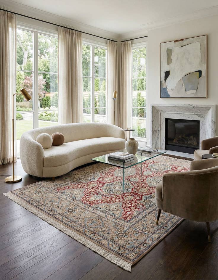 Detail image of 5' 3 x 8' 1 Hand Knotted Nain Persian Rug