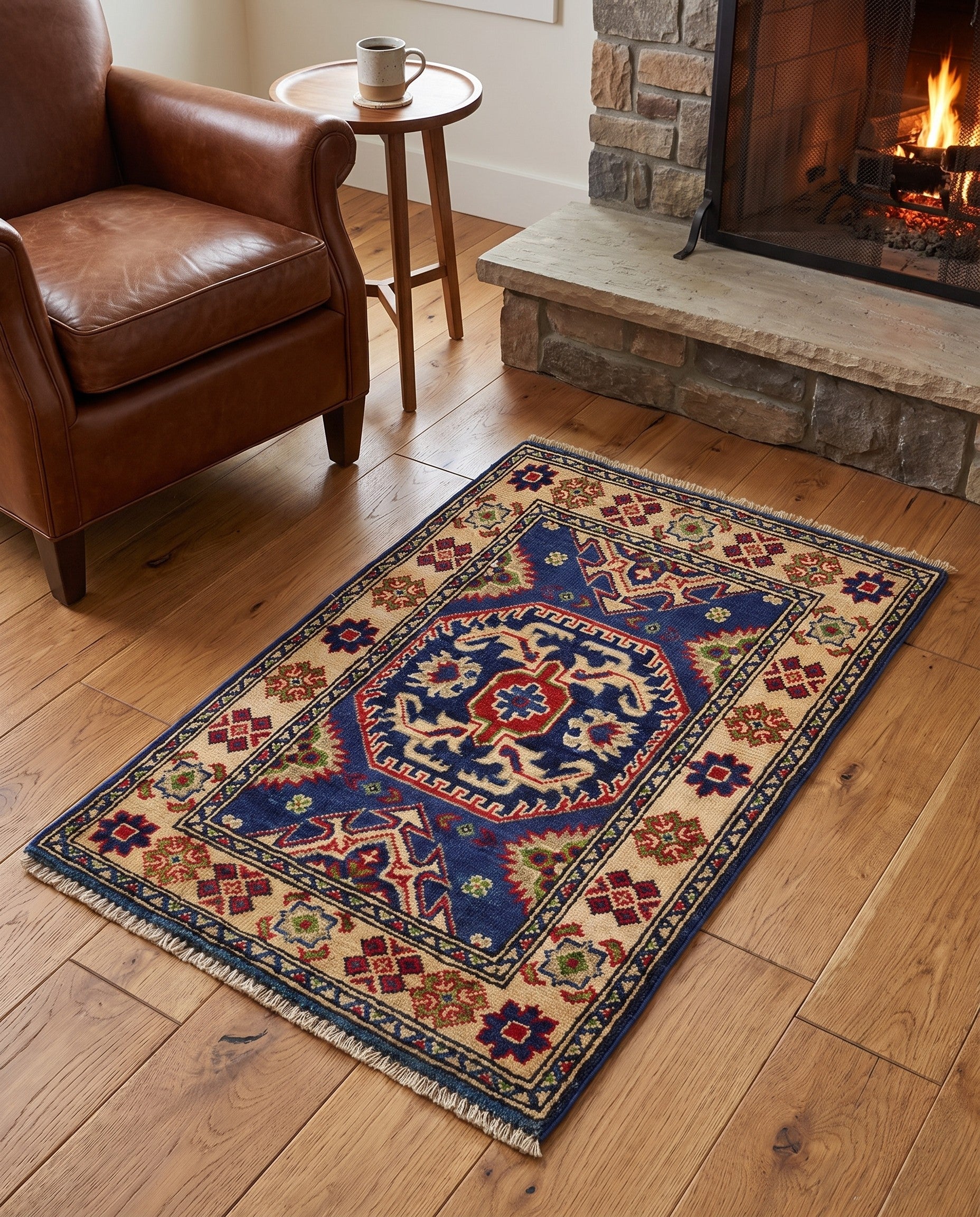 2' x 3' 1 Hand Knotted Kazak Rug