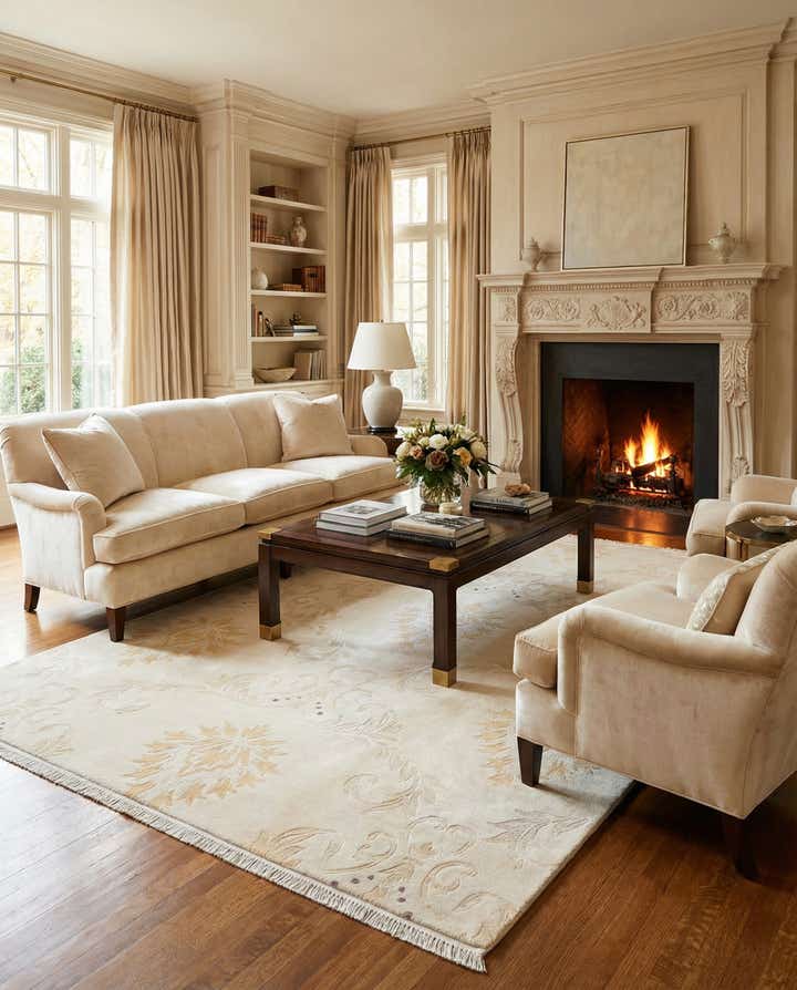 5' 7 x 7' 9 Hand Knotted Darya Wool Rug