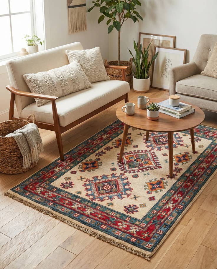 Detail image of 2' 8 x 4' 2 Hand Knotted Kazak Rug