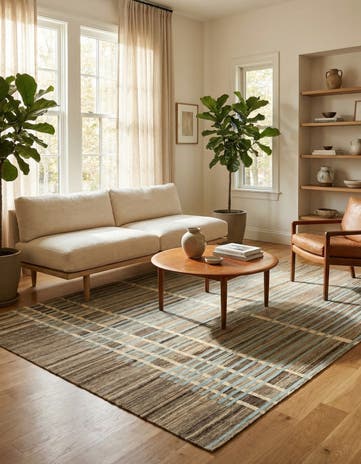 5' 6 x 8' Hand Woven Kilim Modern Wool Rug