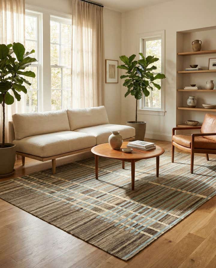 5' 6 x 8' Hand Woven Kilim Modern Wool Rug