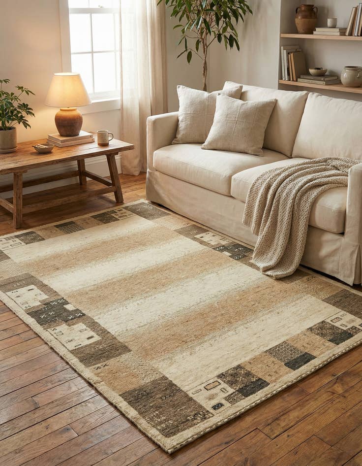 Detail image of  3' 10 x 6'  Hand Knotted Kashkuli Gabbeh Wool Rug