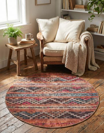 Washable Timeless Round Rug