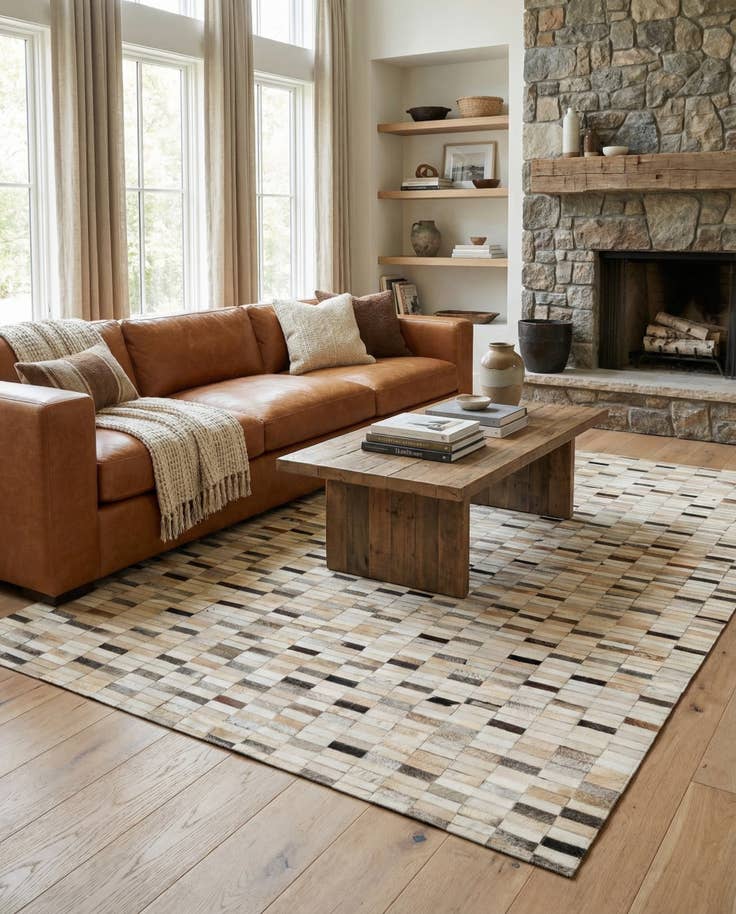 Detail image of 5' 2 x 7' 11 Cowhide - Patchwork Rug