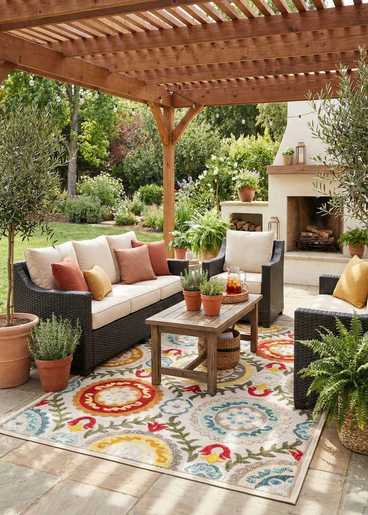 6' x 9' Easy-Clean Casablanca Indoor / Outdoor Rug
