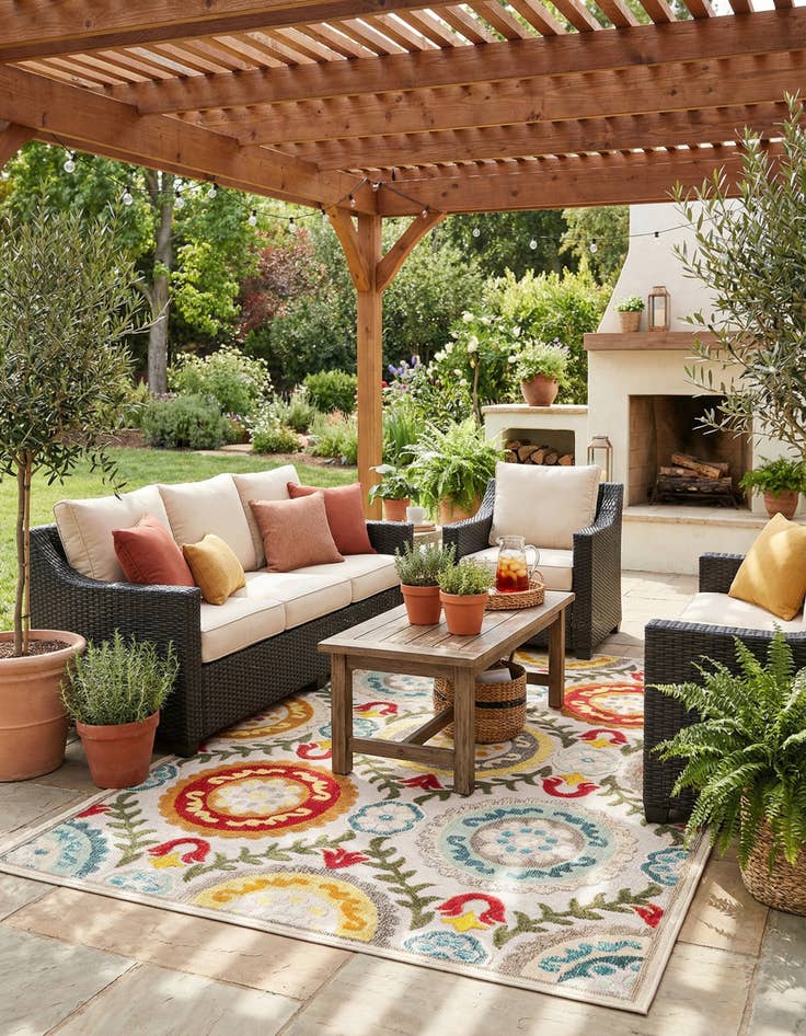 Detail image of 6' x 9' Easy-Clean Casablanca Indoor / Outdoor Rug