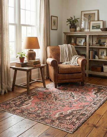 3' 5 x 4' 9 Hand Knotted Ultra Vintage Persian Wool Rug