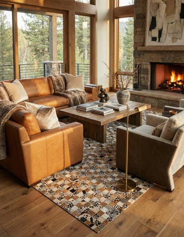 8' x 10' Cowhide Leather Rug