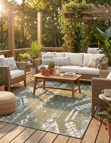 6' x 9' Easy-Clean Bohemian Indoor / Outdoor Rug