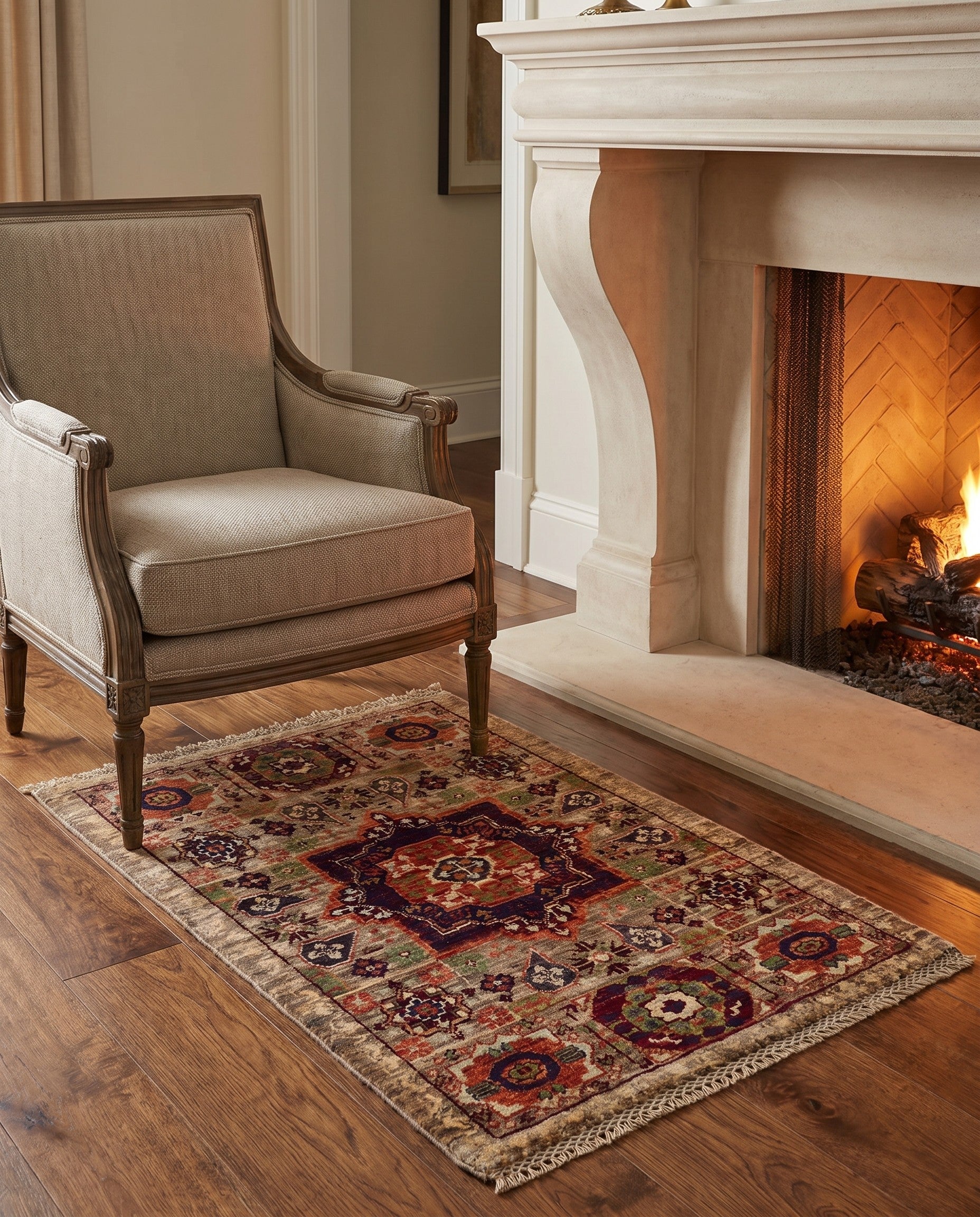 2' x 3' 2 Hand Knotted Mamluk Ziegler Rug