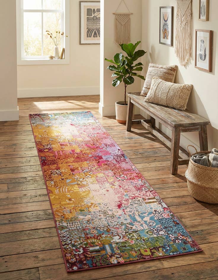 Detail image of 2' 7 x 10'  Washable Modern Indoor / Outdoor Runner Rug