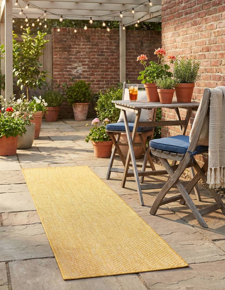 Detail image of 2' x 8'  Washable Solid Indoor / Outdoor Runner Rug