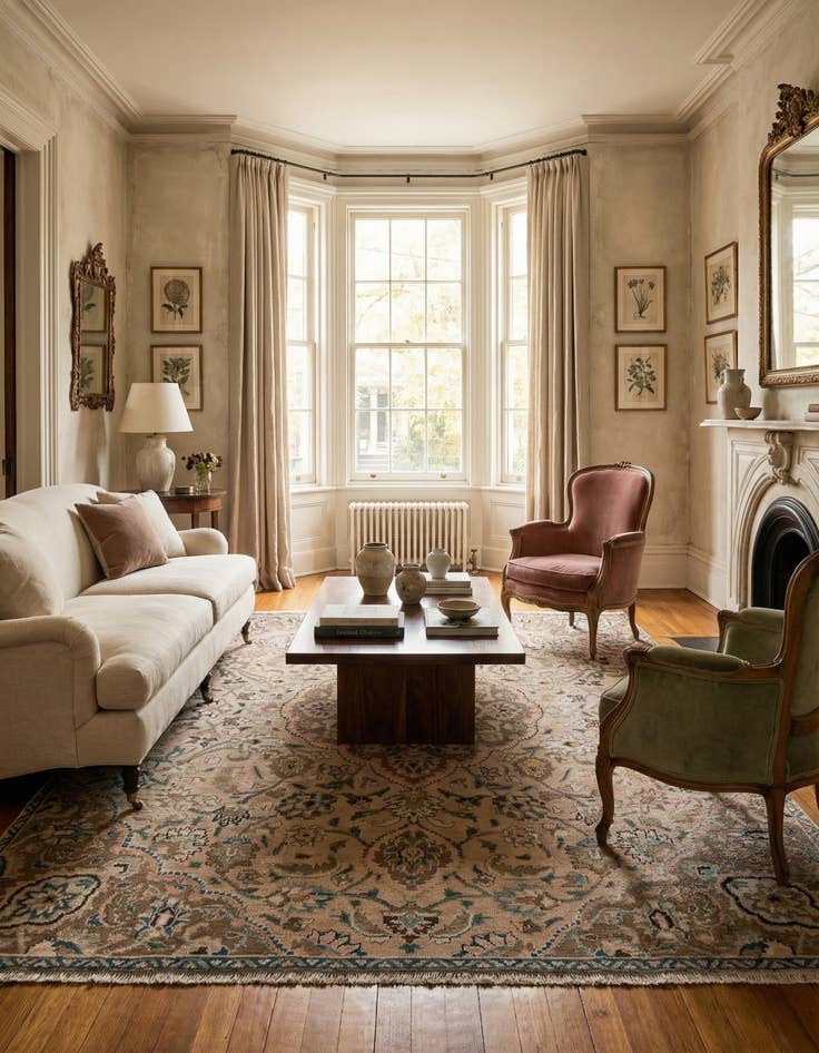 Detail image of 7' 1 x 9' 9  Hand Knotted Ultra Vintage Persian Wool Rug