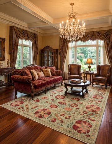 6' 6 x 9' 7 Hand Knotted Ariana Ziegler Oriental Rug