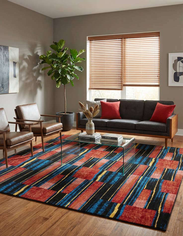 Detail image of  10' x 10'  Washable Modern Indoor / Outdoor Square Rug