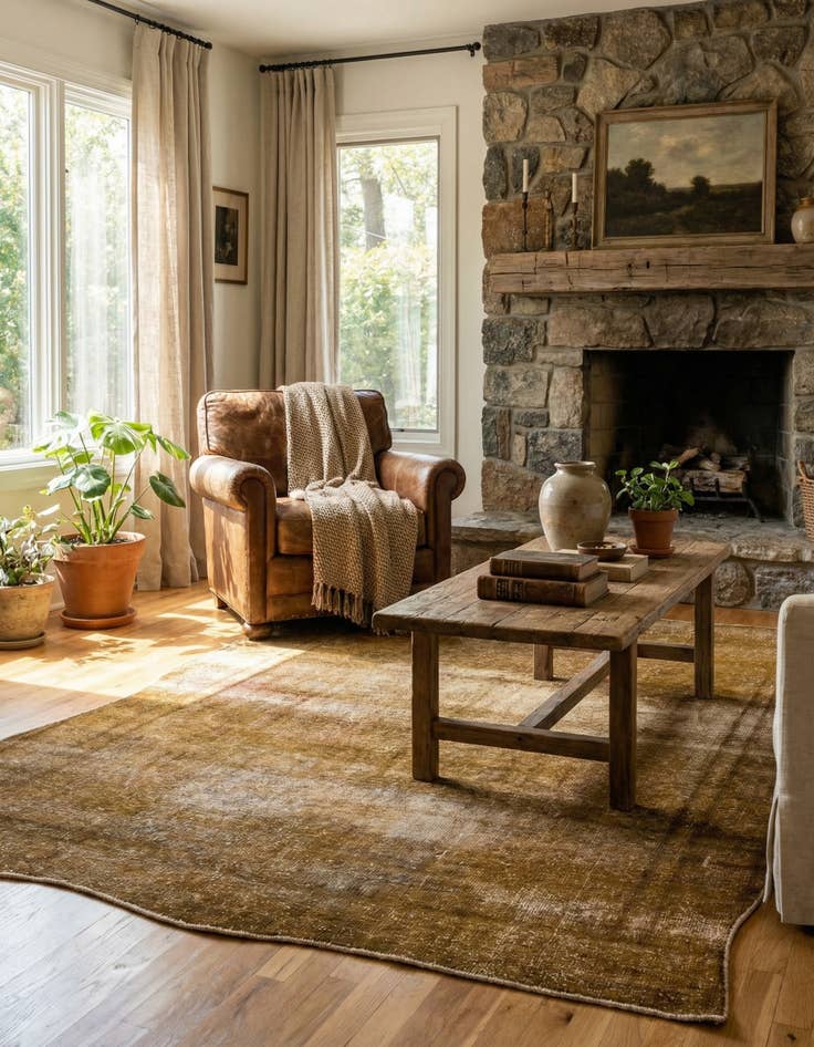 Detail image of  4' x 6'  Hand Knotted Ultra Vintage Persian Wool Rug