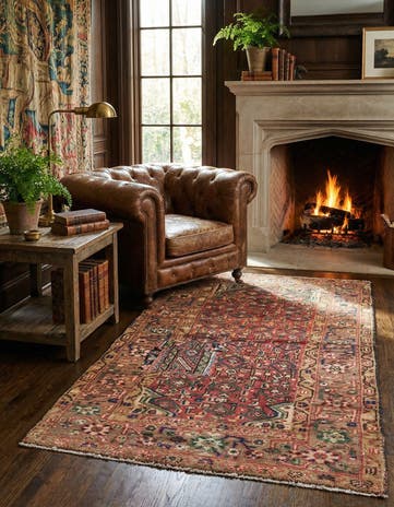 3' 3 x 5' 2 Hand Knotted Ultra Vintage Persian Wool Rug