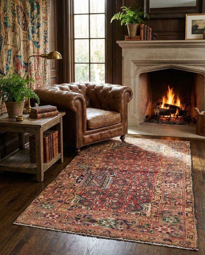 3' 3 x 5' 2 Hand Knotted Ultra Vintage Persian Wool Rug