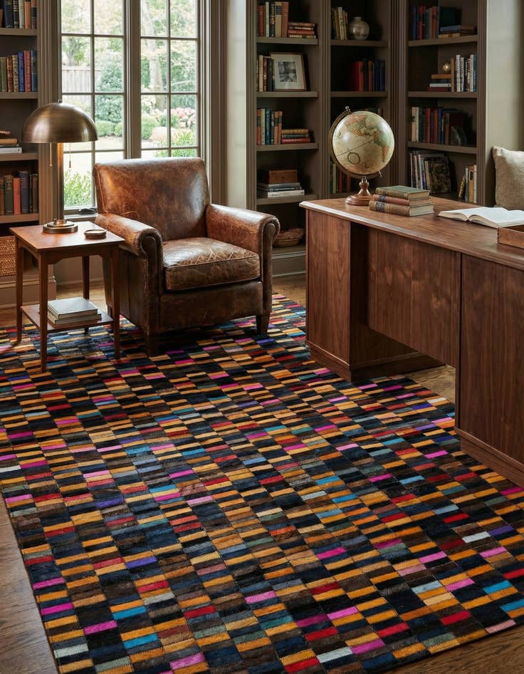 Detail image of  5' x 7' 11 Cowhide - Patchwork Rug