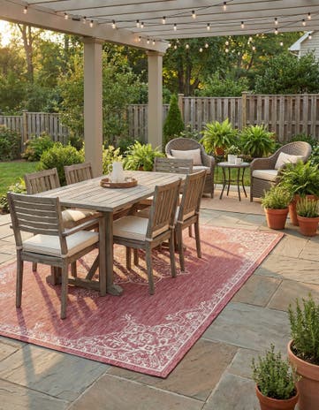 7' x 10' Easy-Clean Traditional Indoor / Outdoor Rug