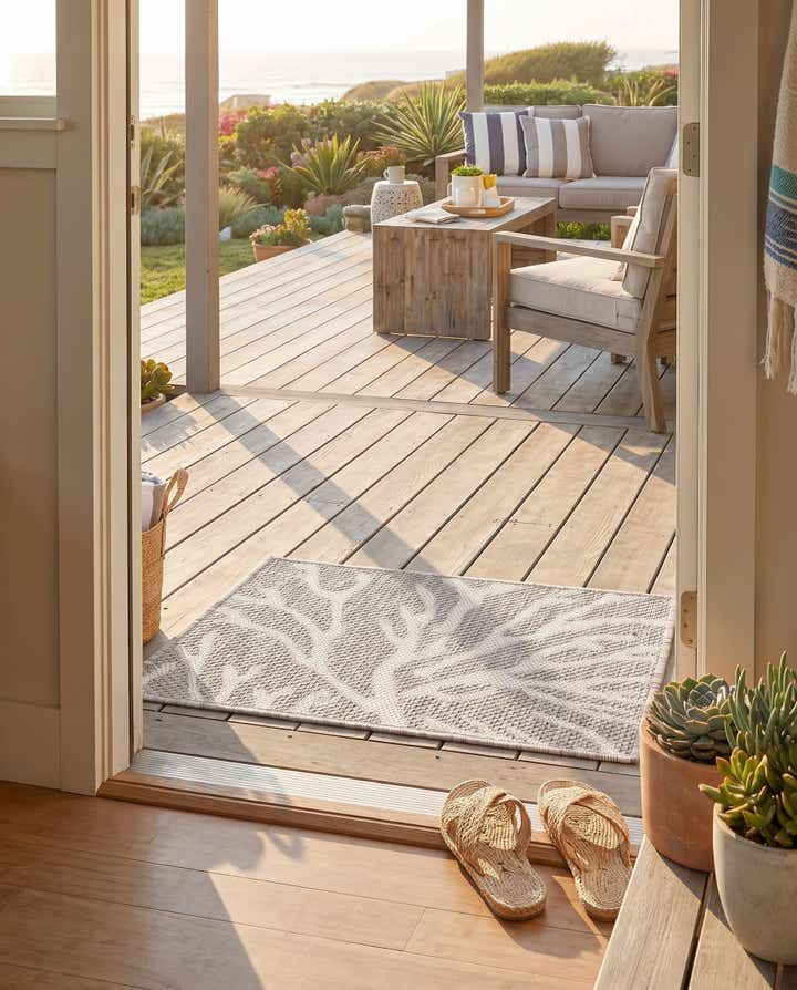 2' x 4' Easy-Clean Coastal Indoor / Outdoor Runner Rug