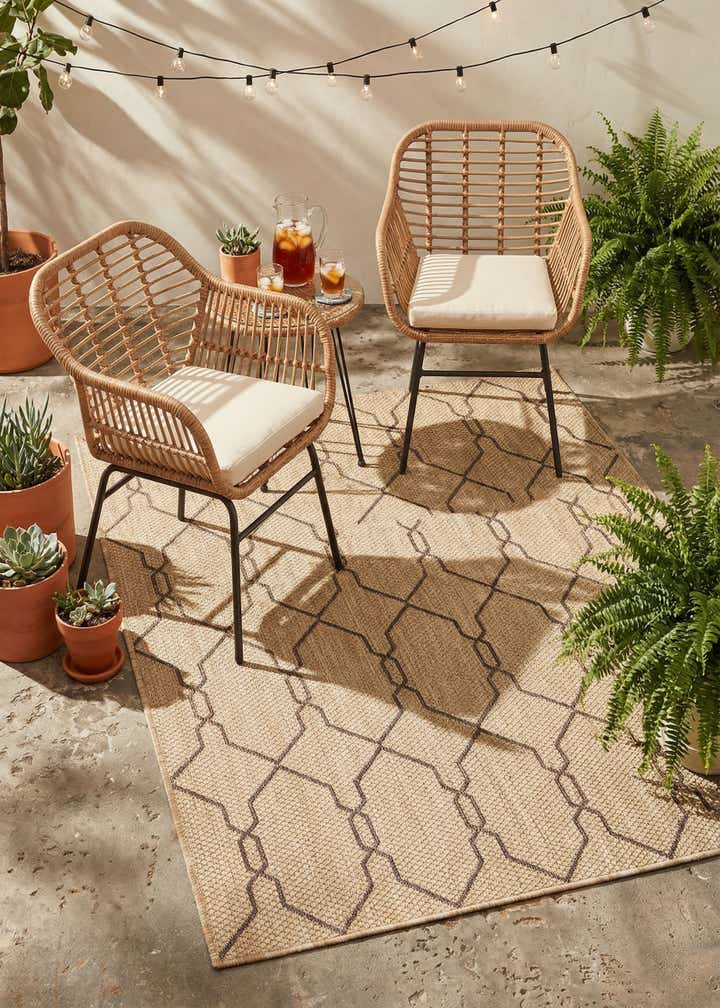 4' x 6' Easy-Clean Trellis Indoor / Outdoor Rug