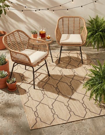 Natural Easy-Clean Lattice Indoor / Outdoor Rug