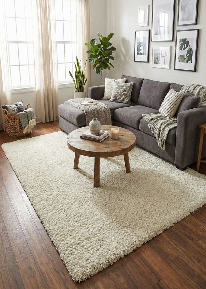 Rugs.com Soft Solid Shag Ivory Area Rug