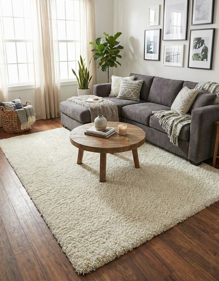 7' 10 x 10' Solid Shag Rug