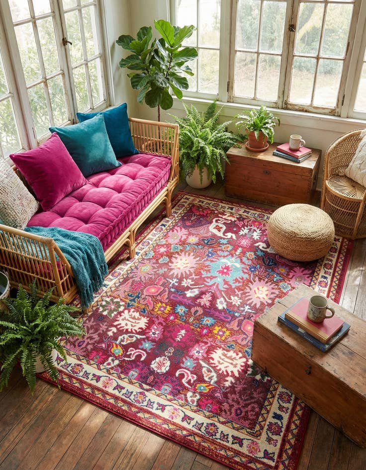 Detail image of  7' x 10'  Washable Fleur Rug