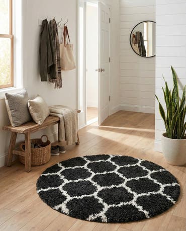  3' 3 x 3' 3 Athena Shag Round Rug