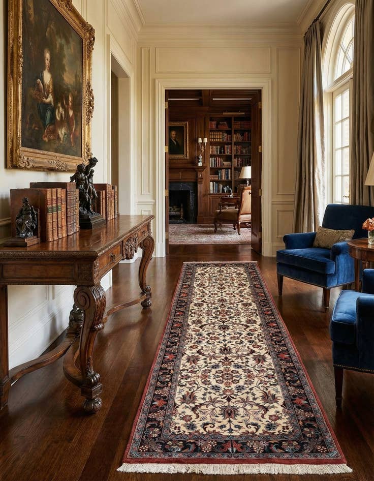 Detail image of 2' 5 x 8' 6 Bidjar With Silk Runner Rug