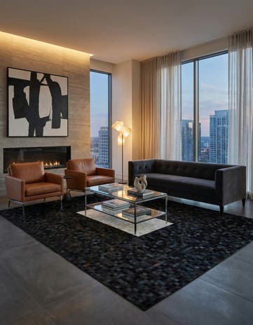 8' 1 x 10' Cowhide Stocks Rug