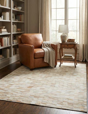 5' 2 x 8' Cowhide Leather Rug
