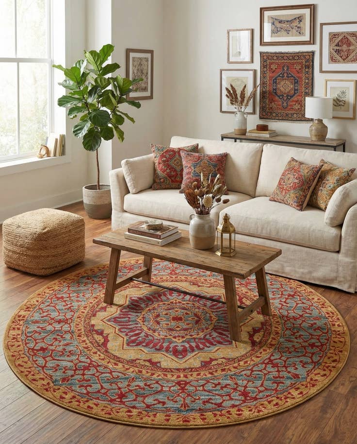 Detail image of 6' x 6' Amina Round Rug