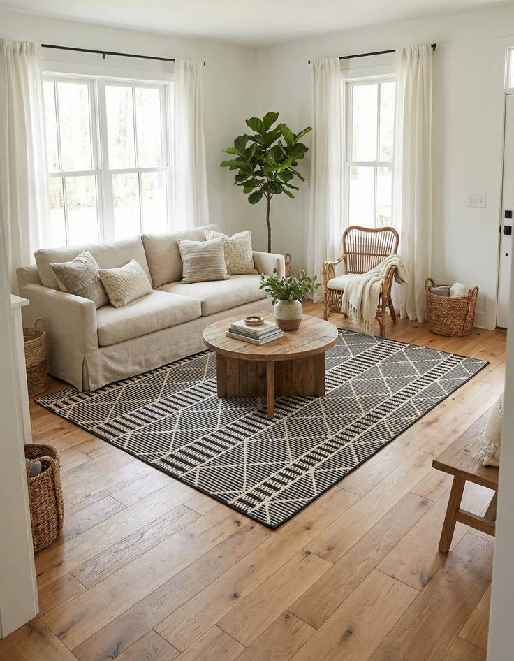 Detail image of 6' x 6'  Washable Trellis Indoor / Outdoor Square Rug