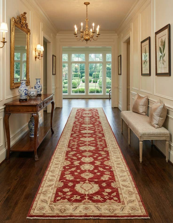Detail image of 3' x 16' 7 Hand Knotted Peshawar Ziegler Runner Rug