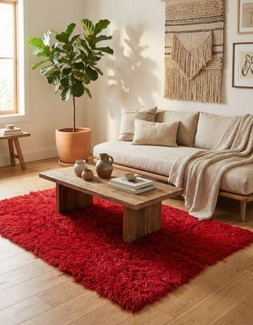 4' 6 x 6' 8 Hand Knotted Moroccan Wool Rug