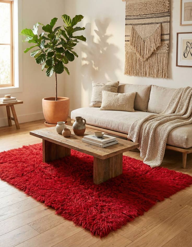 Detail image of 4' 6 x 6' 8  Hand Knotted Moroccan Wool Rug