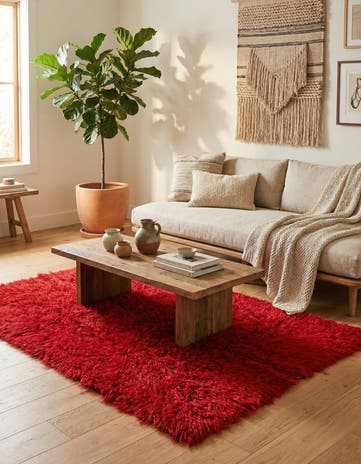 4' 6 x 6' 8 Hand Knotted Moroccan Wool Rug