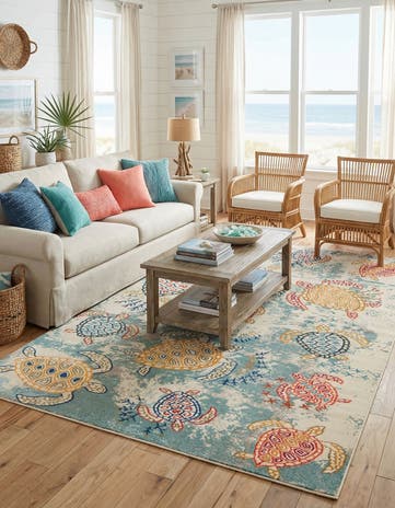 Beige Washable Capri Rug