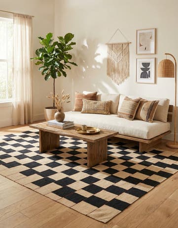 7' x 9' 7 Hand Woven Kilim Modern Wool Rug