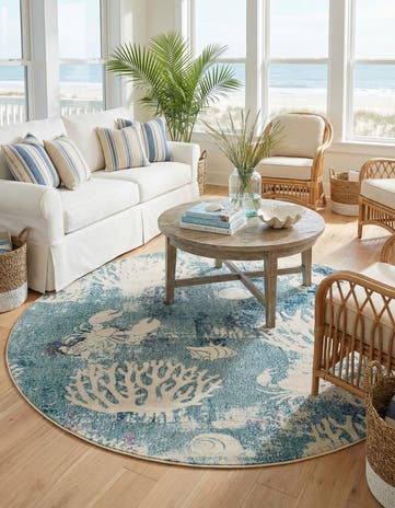 7' 10 x 7' 10 Washable Amalfi Round Rug