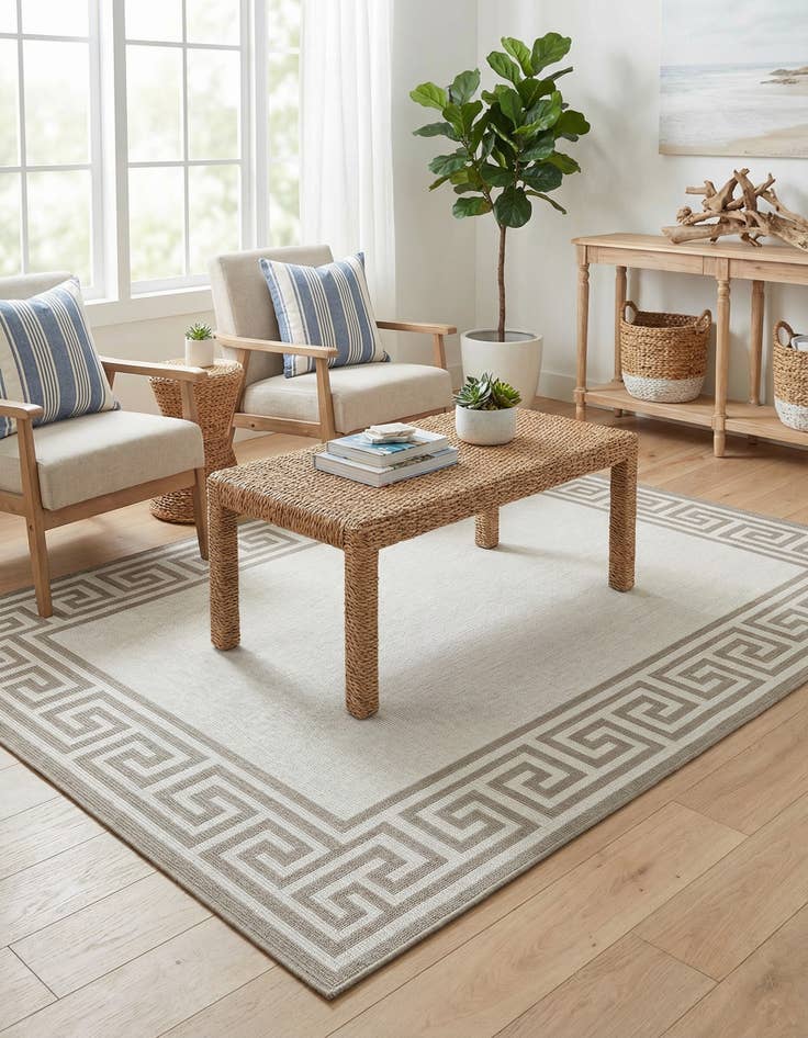 Detail image of 4' x 6'  Washable Coastal Indoor / Outdoor Rug