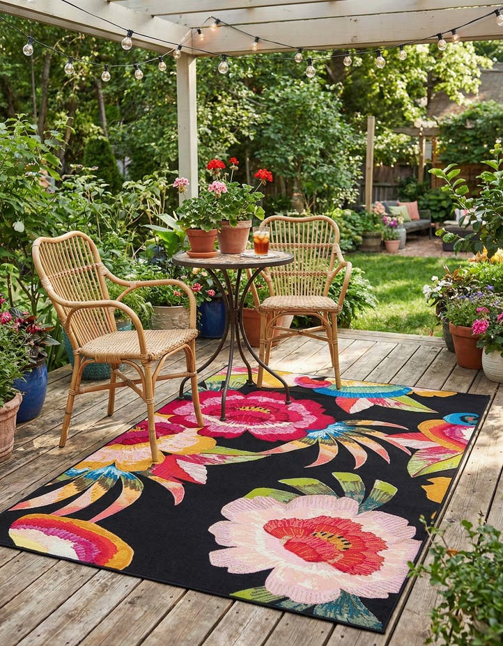 5' x 7' Easy-Clean Botanical Indoor / Outd...