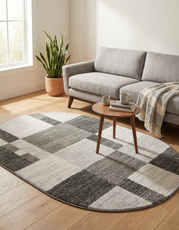 Gray Equinox Oval Rug