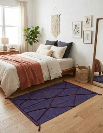 3' 5 x 5' Hand Knotted Moroccan Wool Rug